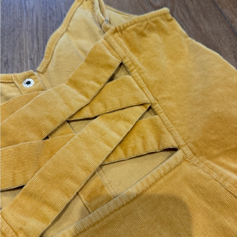 Yellow Front-Button Mini Dress - Picture 3 of 4
